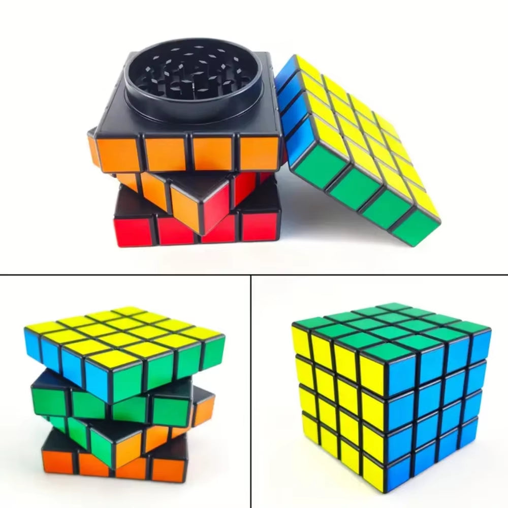 Magnet Magic Cube 1.8-Inch Four Layers Grinder - Multifunctional Cigarette Shredder & Spice Crusher